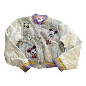 Disney Gray and White Kids Jacket with Rainbow Accents